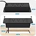 HHSOET 14 in 1 Fast Charging Recessed Power Strip, 45W Furniture Power Outlet, Flush Mount Surge Protection with 6 AC Plugs, 4 USB-A and 4 USB-C, 10ft Power Cord. (Black)