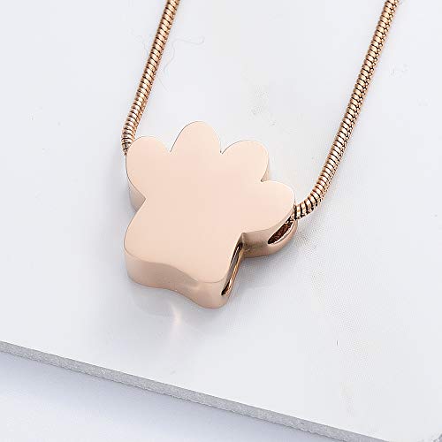 QGJNSGC Pet Paw Cremation Jewelry for Ashes Pendant Paw Print Urn Necklace Memorial Keepsake Jewelry for Pet/Dog's/Cat's Ashes - Image 4