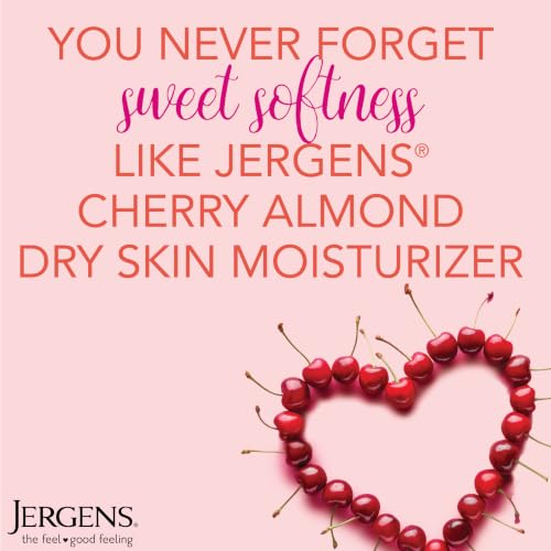Image of Jergens Original Scent Dry Skin Body Lotion, Hand and Body Moisturizer, Cherry Almond Essence, Dermatologist Tested, 21 Oz, Pack of 3 | Fast-Absorbing Moisturizer, Vitamins E, C & B5, Softens Dry Skin, Dermatologist Tested, Cherry Almond Scent
