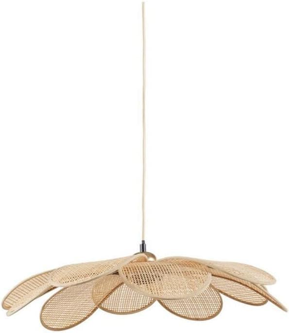 Ostaria 36191 Plafonnier, Suspension en bambou Petite Margaux - diamètre 60 cm, couleur naturelle - Plafonnier d'intérieur E27 pour salle à manger, salon, chambre