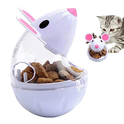 Maodom Katzen-Leckerli-Ballspender - Maus taumelt, fehlender Futterball | Lustiges kleines Katzenspielzeug, langsamer Futterspender, trainierend und interaktiv, beugt Fettleibigkeit