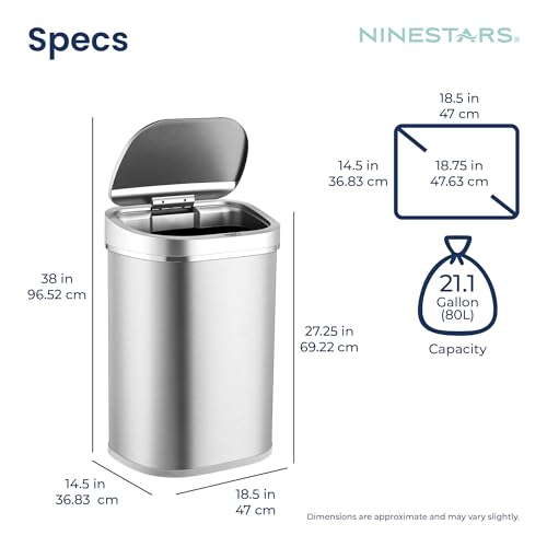 Ninestars DZT-80-35 Caneca de Basura Infrarroja Oval 80L miniatura 5