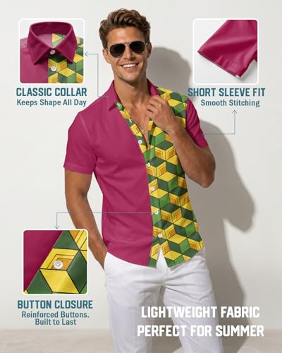 Image of 99TIMORO Tropical Printed Men's Hawaiian Shirts Short Sleeve Top