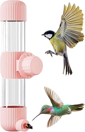 鳥 水入れ 自動給水器 小動物 水飲みボトル 大容量220ml ケージ外付けウォーターボトル みずのみ器 バードフィーダー文鳥 インコ 水差し 鳥 水飲み ペット給水器 漏れ防止 お留守番 オウム ハムスター うさぎ ペット用品 (ピンク)