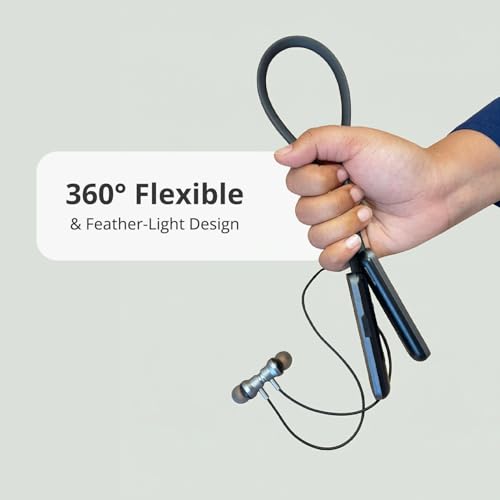 Image of Wireless Neckband Earphones with ENC and 400hours of Playtime (Black)