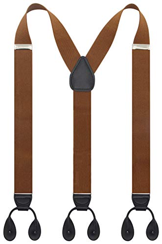'Timiot Y Back Button 1.4'' Suspenders for Men with Stylish Leather Button Ends Long Lasting Stretch Ultimate Fashion'