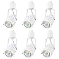 ELEGLO 12W Dimmable LED Track Lights Head,H Track Lighting Head Compatible with Halo Type Rail,CRI 90+ 4000K Daylight,Linear Track Light for Accent Retail Artwork,Task,Kitchen-6 Pack (White)