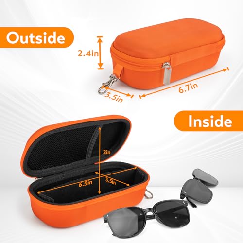Image of Double Eyeglasses Case, Hard Shell Dual Glasses Case Travel Sunglasses Organizer for Men Women
