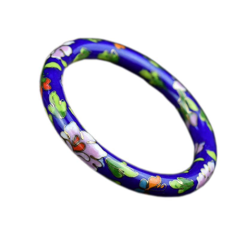 Bracelet vintage en émail cloisonné, le charme nostalgique des fleurs polies