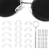 BOHUIZ 15 Stück Silikon Nasenpads, U-Form Brillen Nasenpads mit kleinen Schrauben Mikro Schraubendreher Brillenpads für Brillen und Sonnenbrillen
