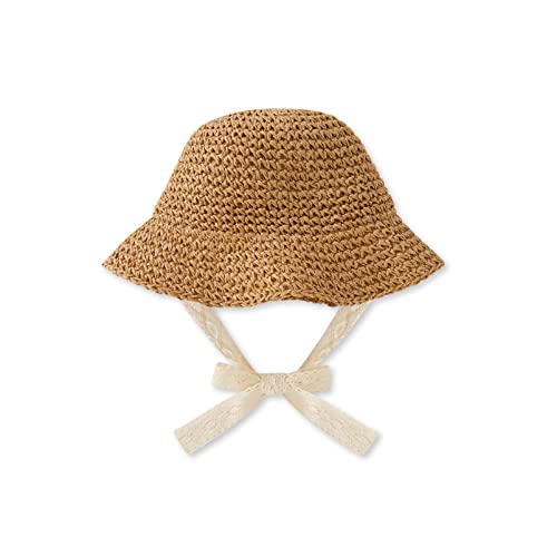 Image of pureborn Baby Toddler Girls Straw Sun Hat Summer Beach Hat