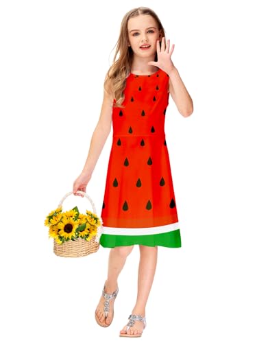 Remimi Girls Halloween Dresses Pumpkin Print 3/4 Sleeve Dresses 3-14 Years4