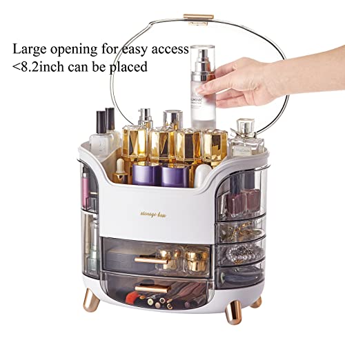 Mnzjia Cosmetics Makeup Organizer,Skincare Organizer,Cosmetics Storage Box,Dustproof Waterproof Large Cosmetics Organizer,Jewelry Lipstick Organizer(White) #TOP2