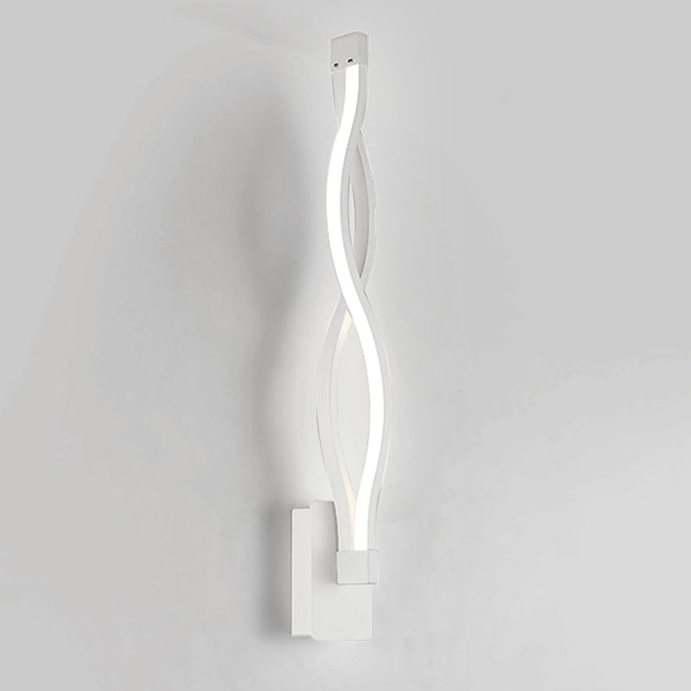 Applique Murale Torsadée Ultra-Mince, Luminaire Mural À Bande Métallique Linéaire Avec Abat-Jour En Silicblanc, Applique Murale Led Moderne - 17W, Appliques Murales De Chevet, Appliques Mu/Bla
