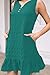 SAUKOLE Sleeveless Tshirt Dresses for Women Casual Fashion Ruffle Hem V Neck Dress Summer Sundress with Pockets