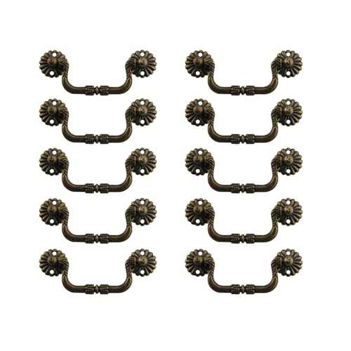 ZAANHA 10pcs Antique Bronze Bail Drawer Handles, 3.6
