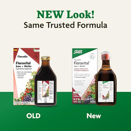 Floradix Floravital Liquid Iron & Vitamins Formula - Liquid Iron Supplement with B Complex Vitamins, Vitamin C & Herbs for Energy Support - Vegan, Gluten-Free, Yeast- Free, Non-GMO - 17 oz - Image 3