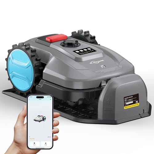 YARDCARE Robotic Lawn Mower – App-Controlled, Self-Charging Automatic Mower with Custom Cutting Height, Weather Sensor & Obstacle Detection – Ideal for Lawns up to 4300 sq.ft