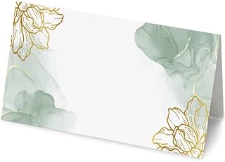50 Stück Namens-Tischkarten mit floralem Aquarell - Namens-Tischkarte Dekoration für Hochzeiten und Partys