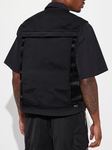 Cargo Vest Men Lightweight Outdoor Travel Fishing Outerwear Work Jacket with Rod Holder Pockets2