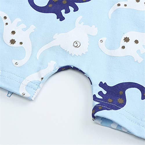 Ayiyo Baby Short Sleeve Romper Dinosaur Printed Zipper One Piece Pajamas (2-3T, Dinosaur 1) #TOP6