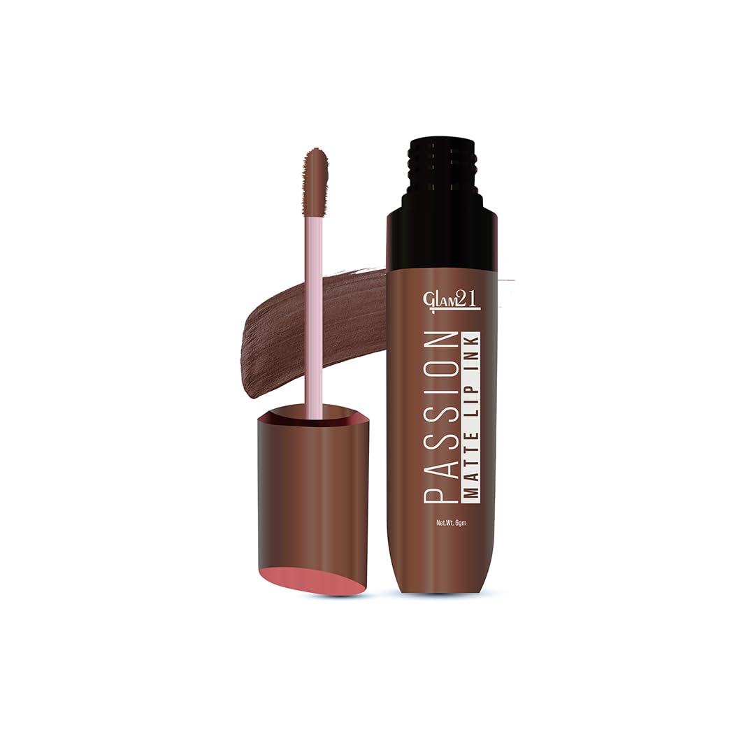 Glam21 Passion Matte Lip Ink | Upto 12-Hour Color Stay | Lightweight & Comfortable | Non-Sticky And Non-Drying - 10 Chocolate Shake,6gm-image-24