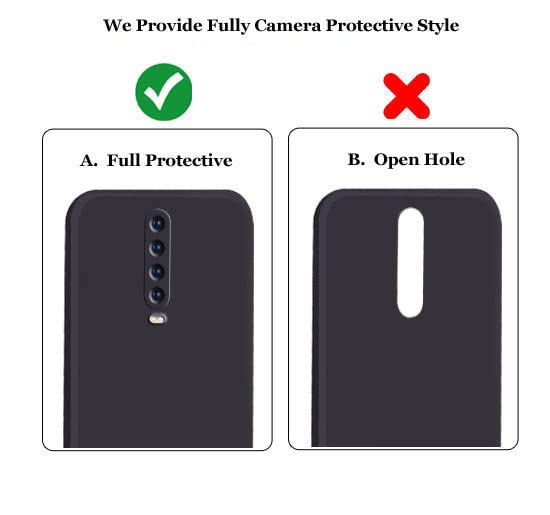 Image of A rtistque Liquid TPU Silicone Matte Shockproof Flexible with Camera Protection Soft Back Cover Case for Xiaomi Poco X2 - Black