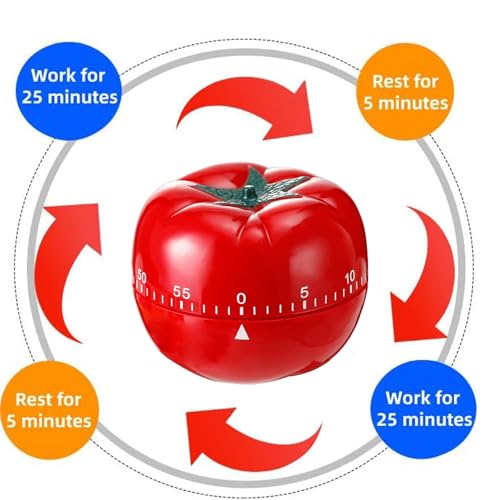 Tomaten Timer, Mechanischer Küchentimer, Timer Digital, Küchentimer Küche, Kurzzeitwecker Magnetisch, Eieruhr, Kurzzeitwecker, zum Lernen/Spielen/Kochen – Bild 6