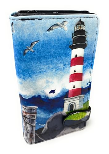 Shag Wear Lighthouse Pelican Large Nautical Summer Wallet for Women and Teen Girls Vegan Faux Leather 7