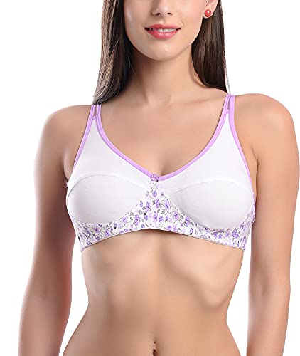 Image of StyFun Women's Non-Wired Bra, Non-Padded, Full Coverage Bra, Cotton Bra, Everyday Bras, Cup-B, Multicolor, See Main Image to Check How Many Bras You Will Get