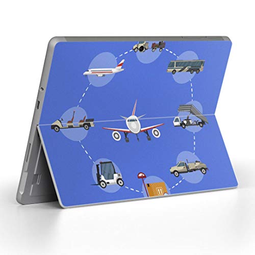 igsticker Surface Go/Surface Go 2 専用スキンシール サーフェス go シール スキン 保護 フィルム ステッカー アクセサリー 016419 乗り物 飛行機 バス トラック 車