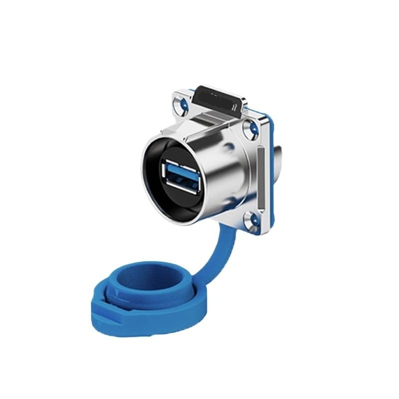 Industrial Waterproof Socket with Wire Male and Female Interface Transmission LP24 Type U3.0 Panel Data Connector .6 m line(EW LP24L USB3.0 Panel Female Socket)