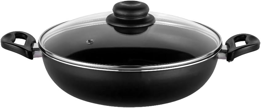 Frigideira Grande Caçarola Wok 28 Cm Teflon Antiaderente com... - imagem principal do produto