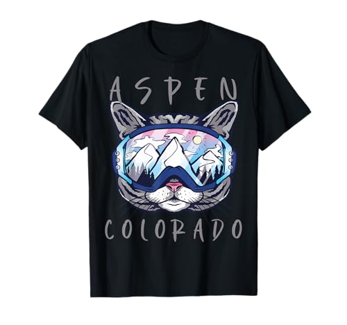 Snow Cat Aspen Colorado Winter Ski T-Shirt Men Women