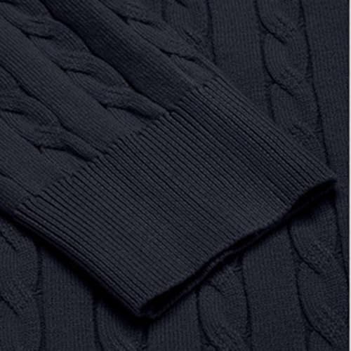 Fxbar Mens Cardigans Sweaters Mens Crewneck Sweater Soft Pullover Sweaters Long Sleeve Knitted Textured Jumper Fall Winter Outwear, Navy-a, Medium2