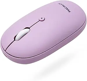 Macally Bluetooth Mouse Purple | Wireless Mouse - Comfortable and Quiet, Enjoy Strong Connection for Laptop, Mac, iPad