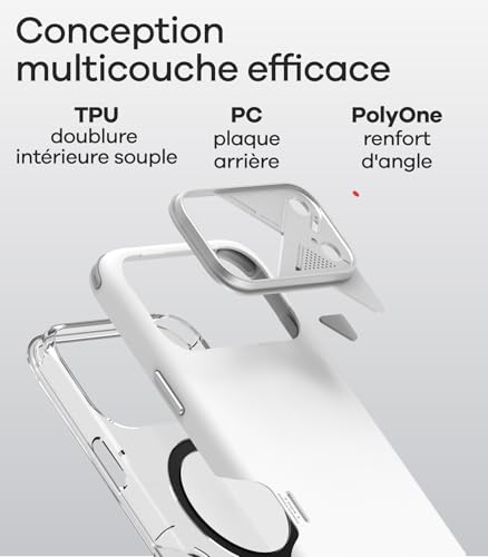 Protection composite multicouche coque iPhone 17 Pro Max noire évite la surchauffe