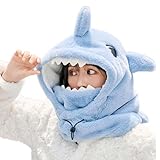 Ski Helmet Cover,Cute Shark Hood Ski Mask,for Women Men Riding Skiing Climbing (Blue)