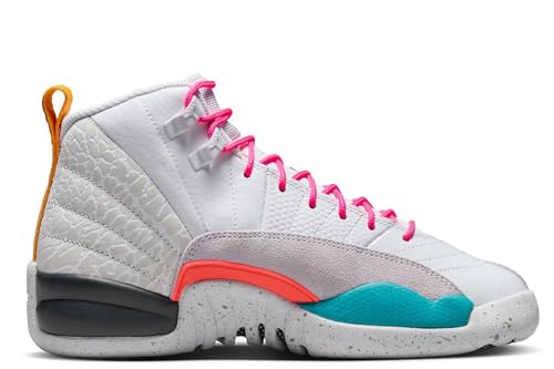 Jordan Big Kid's 12 Retro White/Vapor Green-Photon Dust (153265 130) - 5.5