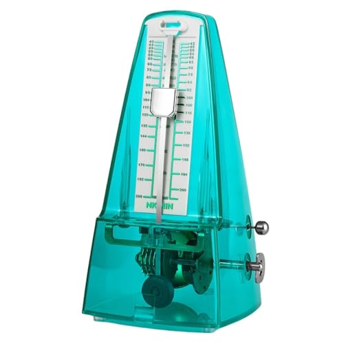 pisipe 高精度メトロノーム 、メトロノーム、透明機械、高精度、コンパクト振り子、大音量、ピアノ 古琴 バイオリン練習、楽器演奏、音楽、初心者、ベテランに適しています 音楽愛好家のために (透明グリーン)