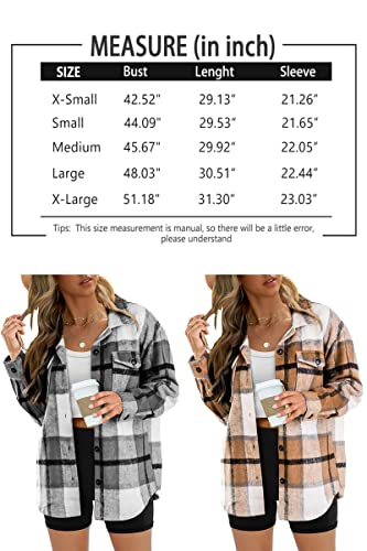 Efan Womens Plaid Shacket Jacket Flannel Shirts Long Sleeve Corduroy Coat Button Down Fall Tops Jacket Winter Fashion 2022 Teen Girls Clothing Y2K Tops Apricot #TOP3