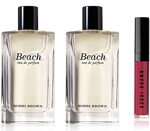 Bobbi Brown Beach Perfume Fragrance Set Includes 2 Bottles 1.7 Ounce (50ml) Plus Full Size Crushed Oil-Infused Gloss in Slow Jam