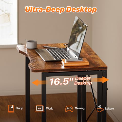 Image of Huuger Folding Desk for Small Spaces, 23.6 Inch Foldable Computer Table