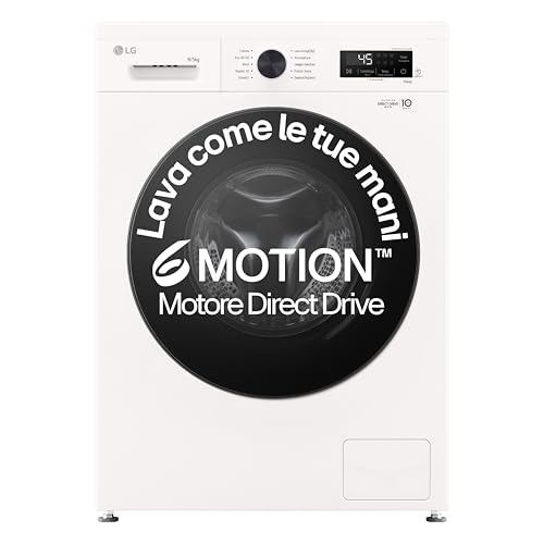 LG W4NX1095NWB Lavasciuga 9/5kg Serie X1, Lavatrice e Asciugatrice Insieme Classe A/E, 1400 Giri, Wi-Fi, Top Rimovibile, Vapore Allergy Care, Tecnologia 6 Motion Direct Drive, Bianca