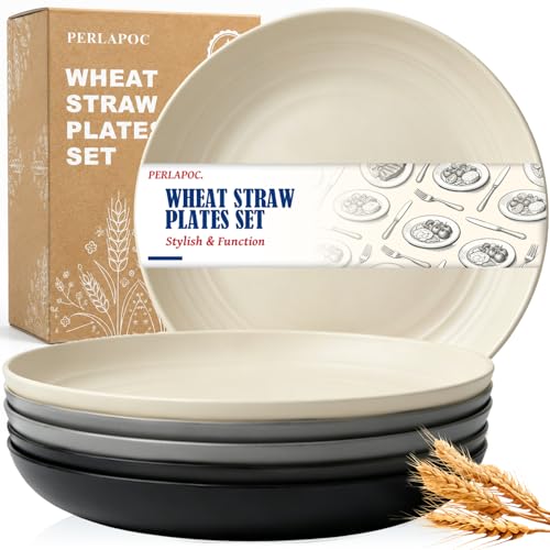 Image of 11In Wheat Straw Camping Plates,Unbreakable Microwave Safe Plates