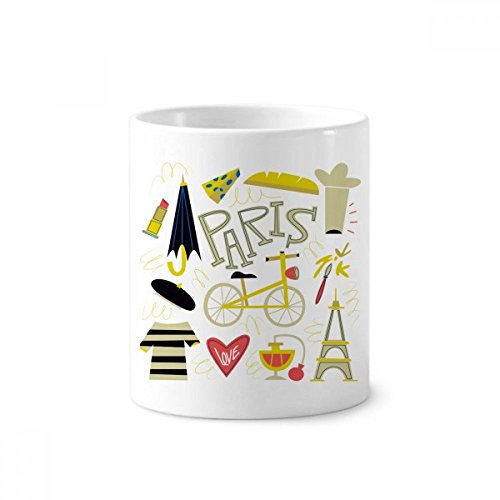 Tasse blanche Paris souvenirs de France pour un bureau bien rangé