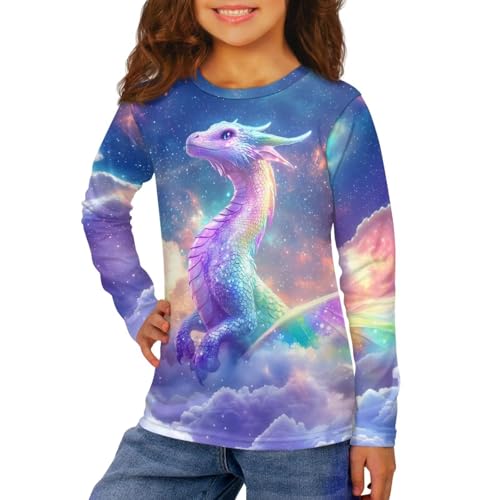 Image of Kids Long Sleeve Shirts for Girls 3-16 Year Old Cute Clothes for Teen Girls Casual Workout Tops