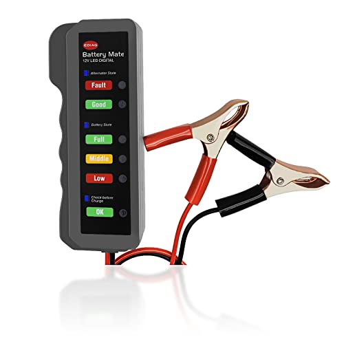 Automotive Load Tester Indicator, 12V Battery Condition Detector, LED Indication, Digital Alternator Analyzer - Universal for Car, Motorcycle, Truck