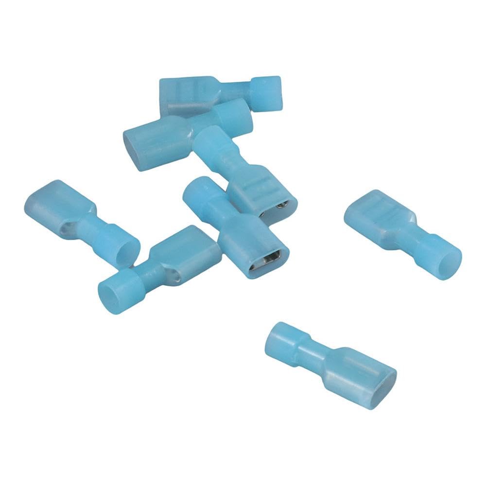 HOBBYIN 100Pcs Female Spade Wire Connectors, 16-14 AWG Nylon Fully Insulated Wire Quick Disconnects Spade Terminal Connectors Wire Crimp Terminal (Blue, FDFN2-250)
