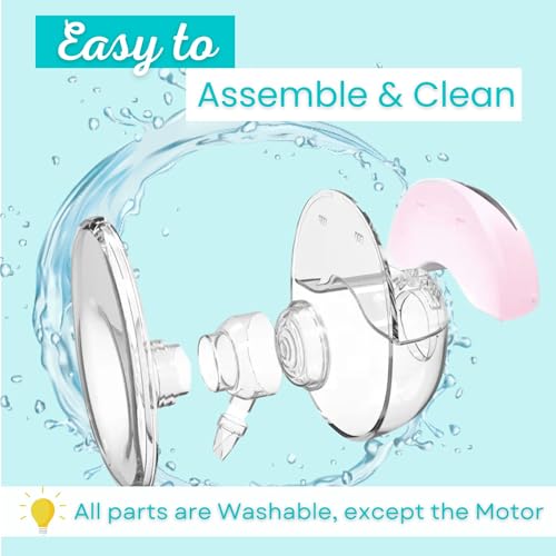 Image of MISK Wearable electrical breast pump for feeding mothers, 4 modes & 12 Levels, Rechargeable, Automatic, Painless & Portable hands-free breastfeeding pump, 210 ML Milk Cup Capacity & 1200mAh Battery, BPA-Free Material, 19mm, 21mm & 24 mm Flange size included, LED Display, FDA approved (1 Year Warranty)